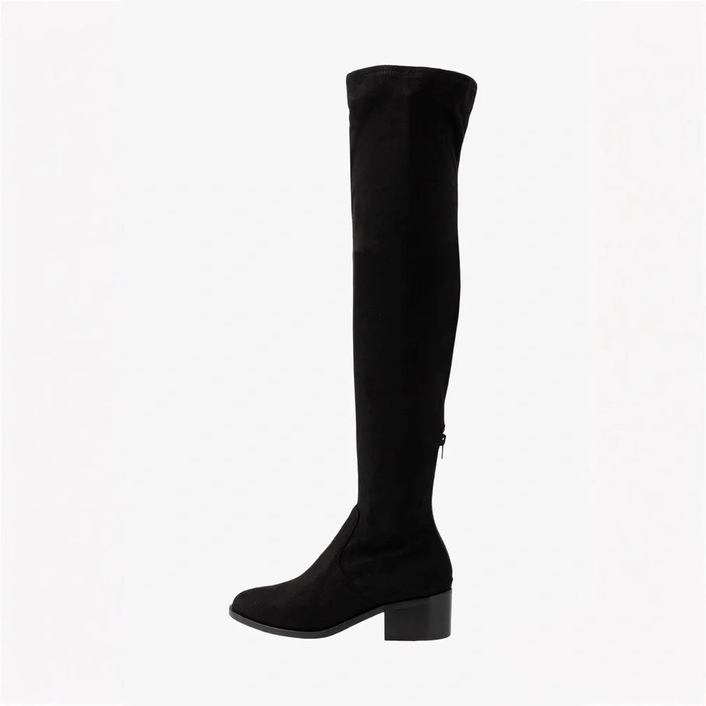 Steve Madden Georgette Black Over-the-Knee Tall Faux Suede Boots